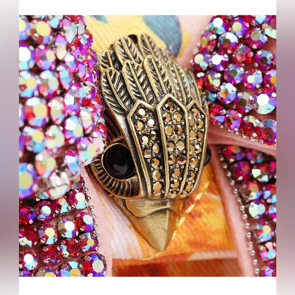 Kurt Geiger Kensington Orange Quilted & Pink Diamond Bow Crossbody🎀 Embellished - Picture 7 of 7